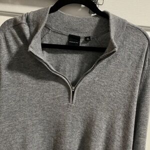 Men's Heather Gray Zip-Up Sweater